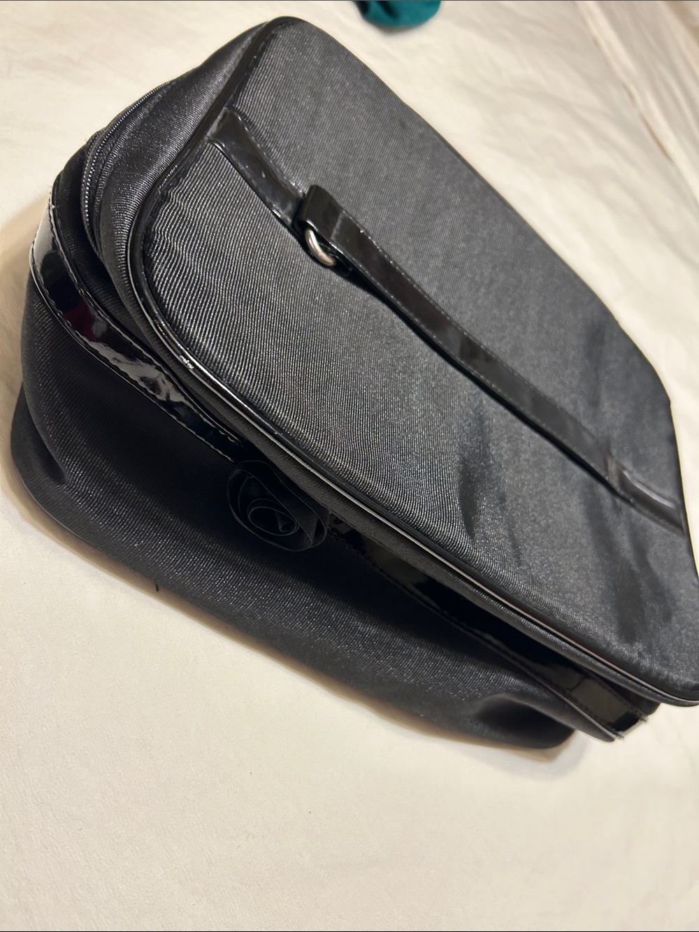 Lancome Black Travel Crossbody Bag with Gloss Trim